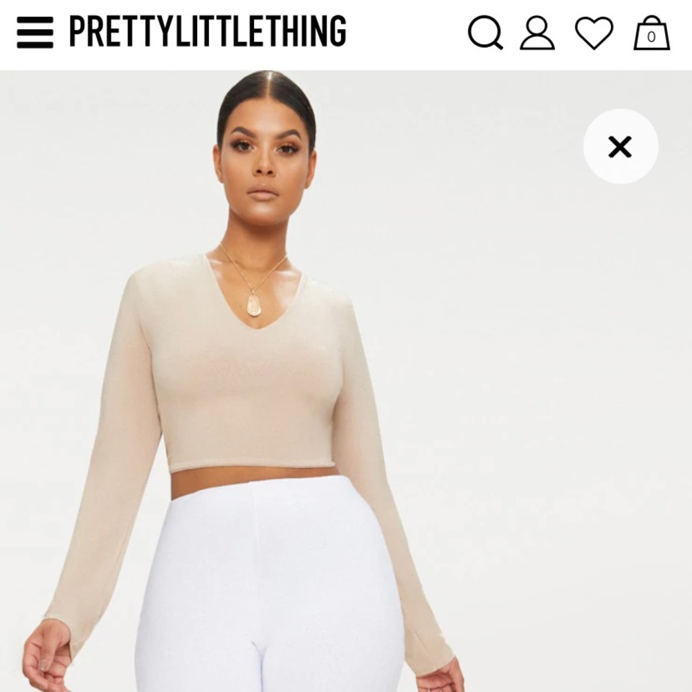 Cropped long sleeve shirt